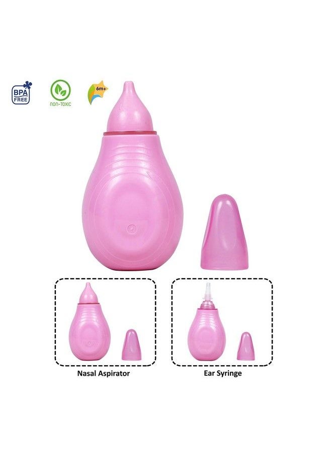 1st Step - Baby Nose Cleaner;Nasal Vacuum Sucker Mucus Snot Aspirator With Ear Syringe (Pink) - Image 1