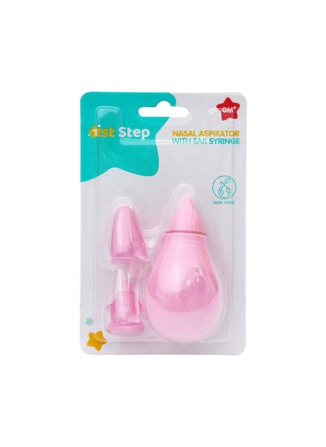 1st Step - Baby Nose Cleaner;Nasal Vacuum Sucker Mucus Snot Aspirator With Ear Syringe (Pink) - Image 1