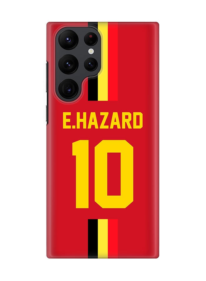 Stylizedd Slim Cover for Samsung Galaxy S22 Ultra 5G Case Snap Classic Series Mobile Cover Hard PC Shield Matte Finish Print -Belgium-Player-E.Hazard - Image 1