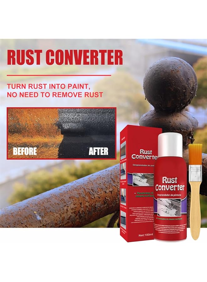 YARDHOBI Rust Renovator, Rust Remover For Metal, Rust Converter For Metal, Water-Based Rust Remover For Metal, Rust Removal Converter Metallic Paint With Brush, Multi-Functional Anti-Rust Paint (100Ml) - Image 5