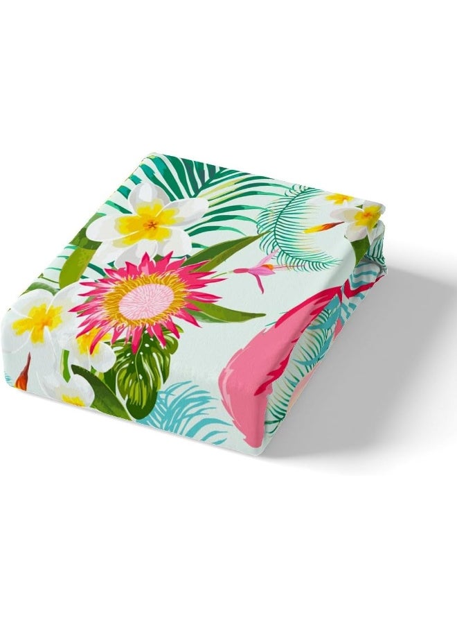 Feelyou - Feelyou Tropical Flamingo Sheets with Deep Pocket Fitted Sheet King Size, Pink Flamingo Sheet Set Palm Tree Print Sheets with Deep Pocket Fitted Sheet Botanical Bedding Set with 2 Pillow Case - Image 1
