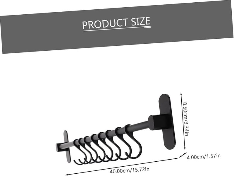 خطافات معطف مثبتة على الحائط من الألومنيوم متعددة الأغراض رف تخزين منزلي - Image 3