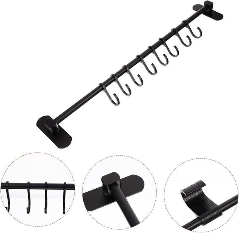 خطافات معطف مثبتة على الحائط من الألومنيوم متعددة الأغراض رف تخزين منزلي - Image 4