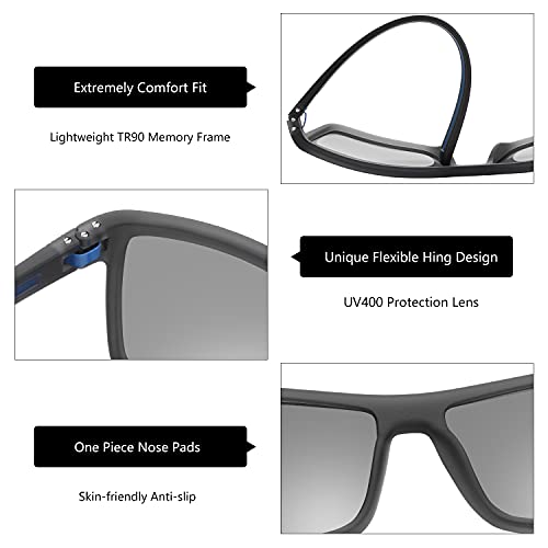 ZENOTTIC نظارات شمسية مستقطبة من ZENOTTIC للرجال بإطار TR90 خفيف الوزن وحماية UV400 بتصميم مربع - Image 4
