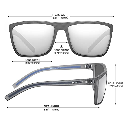ZENOTTIC نظارات شمسية مستقطبة من ZENOTTIC للرجال بإطار TR90 خفيف الوزن وحماية UV400 بتصميم مربع - Image 3