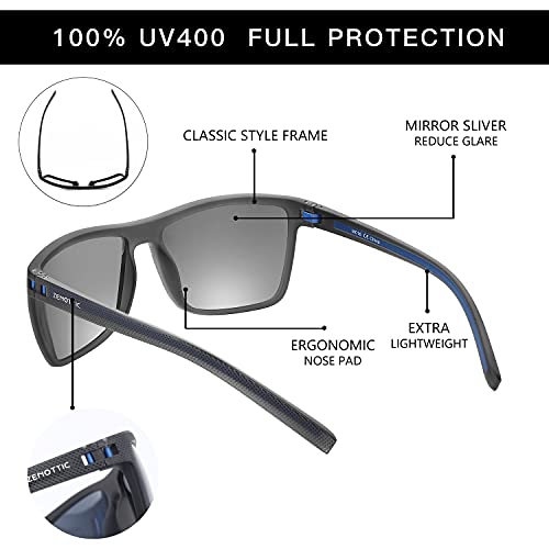 ZENOTTIC نظارات شمسية مستقطبة من ZENOTTIC للرجال بإطار TR90 خفيف الوزن وحماية UV400 بتصميم مربع - Image 5