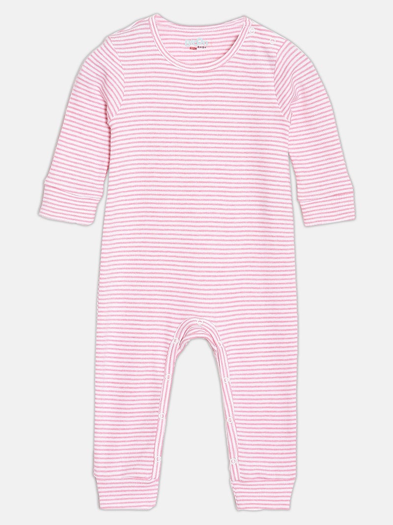 Broon Infant Girls Pink and Dusty Pink Printed Organic Cotton Sleepsuit Pack of 2 - Image 3