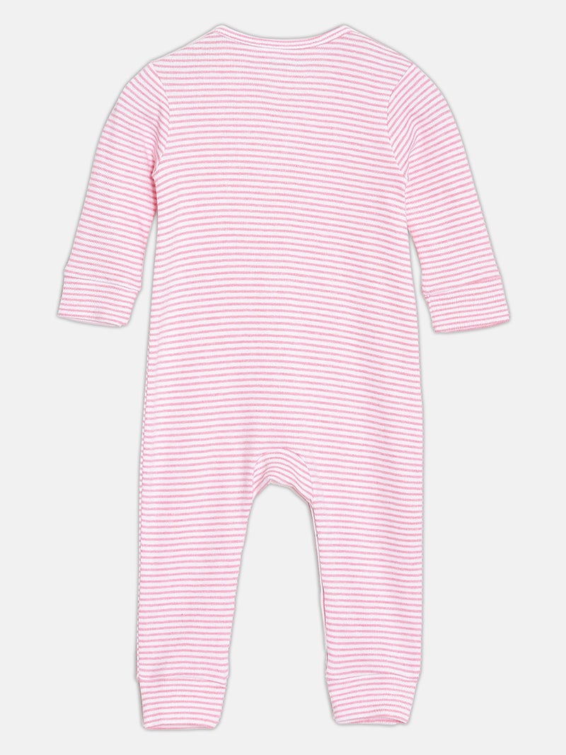 Broon Infant Girls Pink and Dusty Pink Printed Organic Cotton Sleepsuit Pack of 2 - Image 5