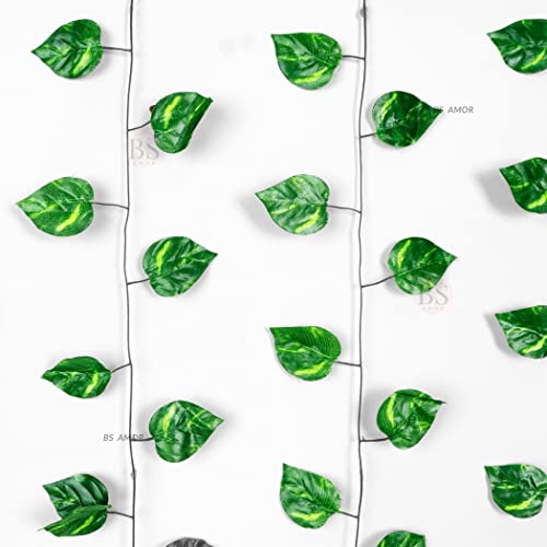 BS AMOR Artificial Creeper Money Plant Leaf Garland | Wall Hanging | Speacial Ocassion Decoration | Home Decor Party | Office Festival Theme Decorative Length 6 Feet Pack Strings (8) (10) - Image 5