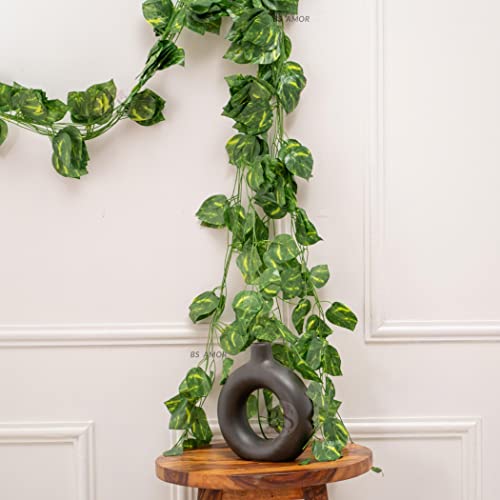 BS AMOR Artificial Creeper Money Plant Leaf Garland | Wall Hanging | Speacial Ocassion Decoration | Home Decor Party | Office Festival Theme Decorative Length 6 Feet Pack Strings (8) (10) - Image 4