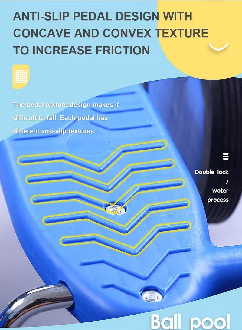 شو وو دراجة توازن للأطفال، مركبة تدريب، سكوتر تمارين التوازن لتعزيز الثقة بالنفس، معدات تدريب حسية غير قابلة للانزلاق، أزرق - Image 2