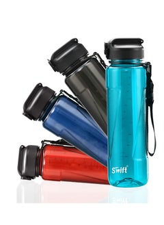 Swift 32 Ounce Sport Water Bottle with Lid Rope Portable Leakproof Outdoor Bicycle Shaker Fruit Tea Infuse Drink Space Cups For Water Plastic BPA Free, 1000ml Blue  - Image 2