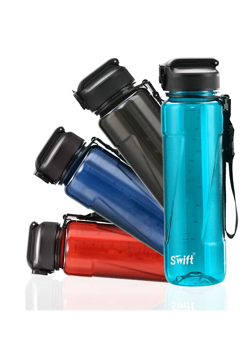 Swift 1L Motivational Water Bottle 1000ML Water Bottle For Kids School Water Bottles With Straw Leak Proof Water Bottle With Time Marker For Sport, School, Gym, Office  - Image 2