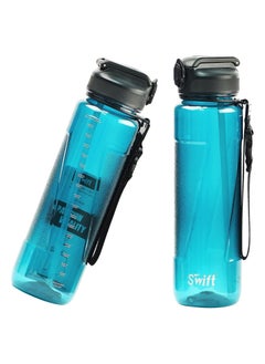 Swift 32 Ounce Sport Water Bottle with Lid Rope Portable Leakproof Outdoor Bicycle Shaker Fruit Tea Infuse Drink Space Cups For Water Plastic BPA Free, 1000ml Blue  - Image 4