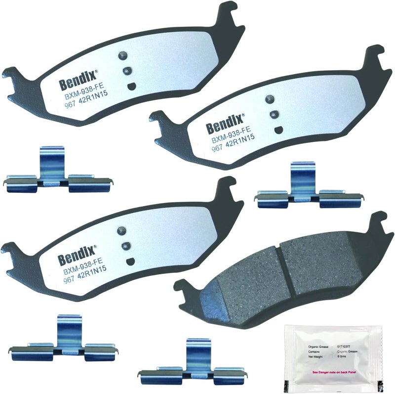 Bendix Fleet Metlok MKD967FM Semi-Metallic Rear Brake Pads for Chrysler Aspen 2009-2007, Dodge Durango 2009-2003, Ram 1500 2010-2002, Ram 1500 Van 2003, Ram 1500 2018-2011, 1500 Classic 2023-2019 - Image 1