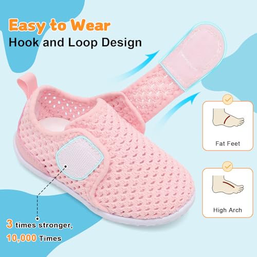JOINFREE Toddler Water Shoes Baby Water Sandals Quick Dry Non-Slip Water Barefoot Swim Shoes Walking Shoes Sock Shoe for Kids Boys Girls Pink 18-24 Months Infant - Image 5