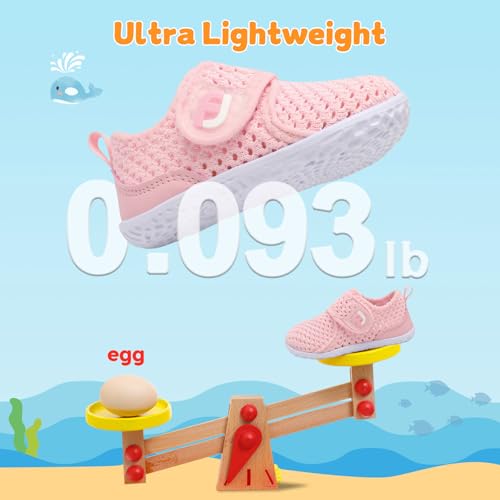 JOINFREE Toddler Water Shoes Baby Water Sandals Quick Dry Non-Slip Water Barefoot Swim Shoes Walking Shoes Sock Shoe for Kids Boys Girls Pink 18-24 Months Infant - Image 4
