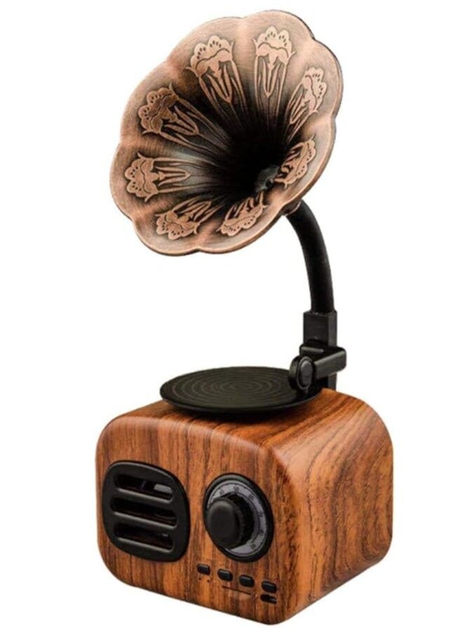 Mini classic radio bluetooth speaker record player vintage retro speaker gramophone radio stereo sound box mini wireless speaker  - Image 1