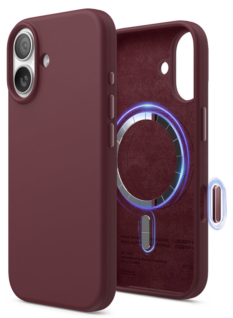 Elago Magnetic Liquid Silicone for iPhone 17 case cover [Camera Control Button Cover] compatible with MagSafe Shockproof - Burgundy - Image 1