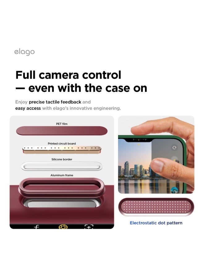 Elago Magnetic Liquid Silicone for iPhone 17 case cover [Camera Control Button Cover] compatible with MagSafe Shockproof - Burgundy - Image 3