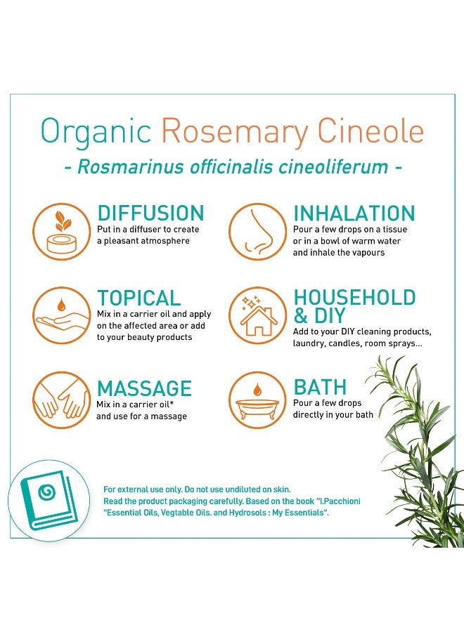 Puressentiel Organic Rosemary Cineole Essential Oil 10ml | 100% Pure & Undiluted |For Diffusion, Inhalation, Massage & Bath, 0.34 fl oz - Image 4