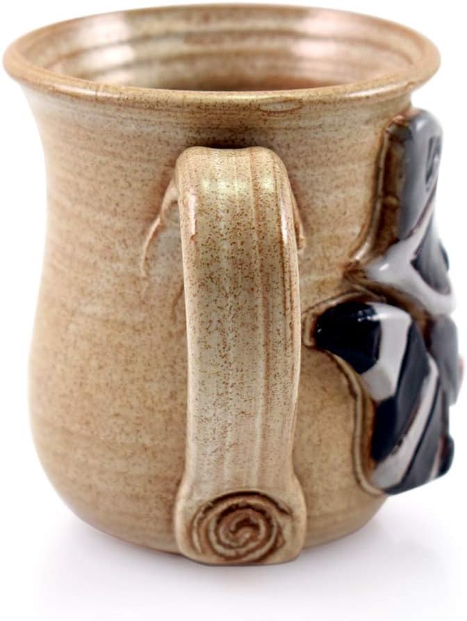 Modern Artisans Love Bandit Mug  American Made Stoneware Pottery with Sculpted Raccoon 14oz - Image 2