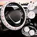 Gwwens Cute Cat Steering Wheel Cover for Women Universal Auto Steering Wheel 1415 Inch Car Interior Accessories with 2PCS Car Coasters Suitable for Men and Women - Image 2