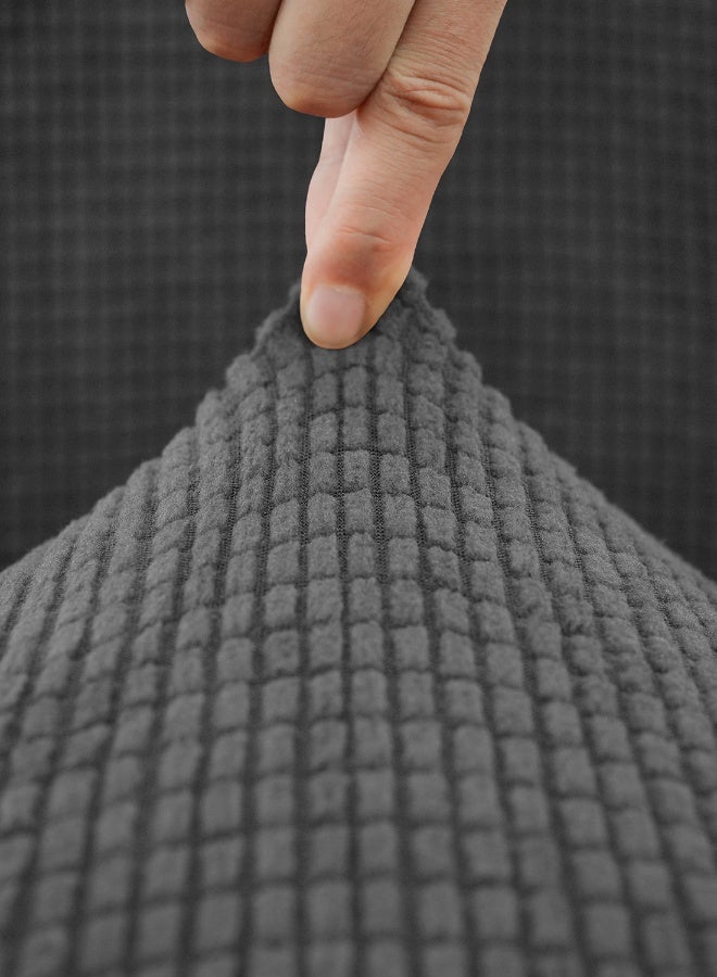 Noon East Stretch Fit Texture Sofa Cover with Elastic Bottom, Soft Slipcover Fabric - Great for Furniture Protection, Washable & Dog/Cats Friendly - 3 Seater (180-230 cm) - Grey - Image 5