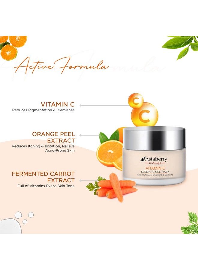 Astaberry Indulge Vitamin C Sleeping Gel Mask For Skin Illuminate 50G Brightens & Lightens; Boosts Glow & Plumps Skin; Repairs Sun Damage; Reduces Pigmentation - Image 5