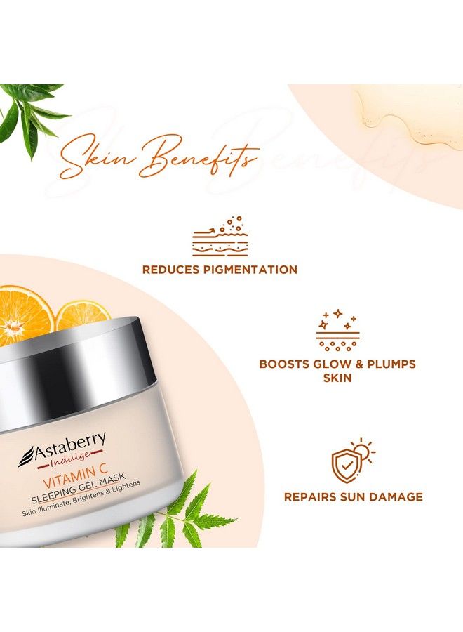 Astaberry Indulge Vitamin C Sleeping Gel Mask For Skin Illuminate 50G Brightens & Lightens; Boosts Glow & Plumps Skin; Repairs Sun Damage; Reduces Pigmentation - Image 4