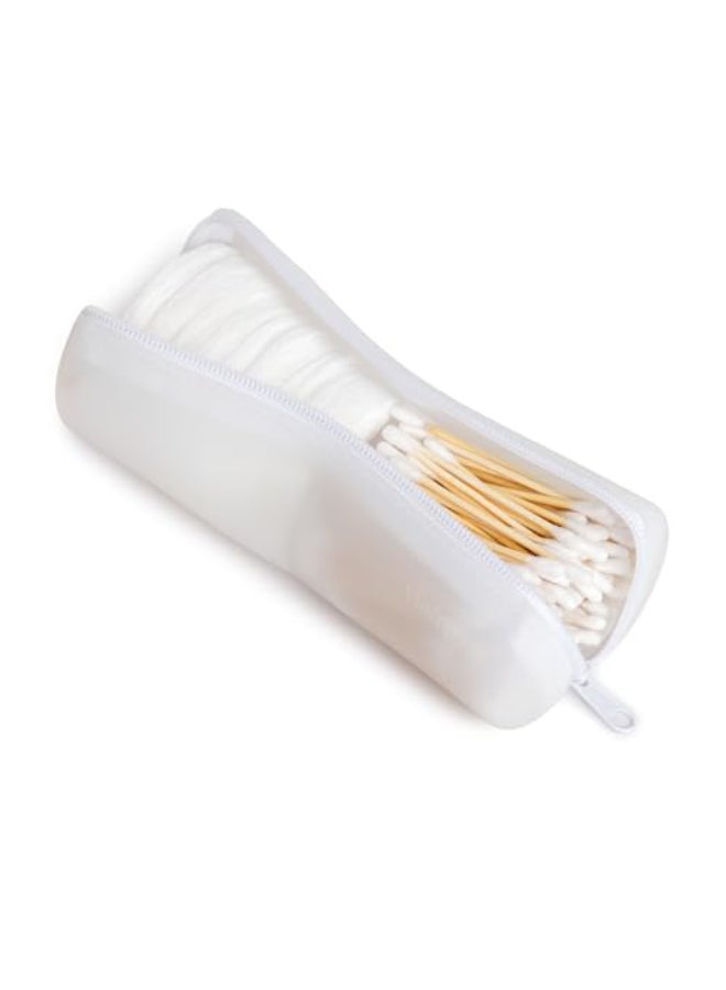 Visfresh Cotton Round Swab Travel Case 2 in 1 Portable Hair Accessories Organizer Hair Tie and Bobby Pin Holder Travel Qtips Case Purse Organization Floss Holder - Image 1