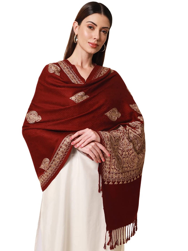 Pashmoda Women Shalimaar Kashmiri Aari Embroidery Stole (Size: 71X203 CM) - Image 1