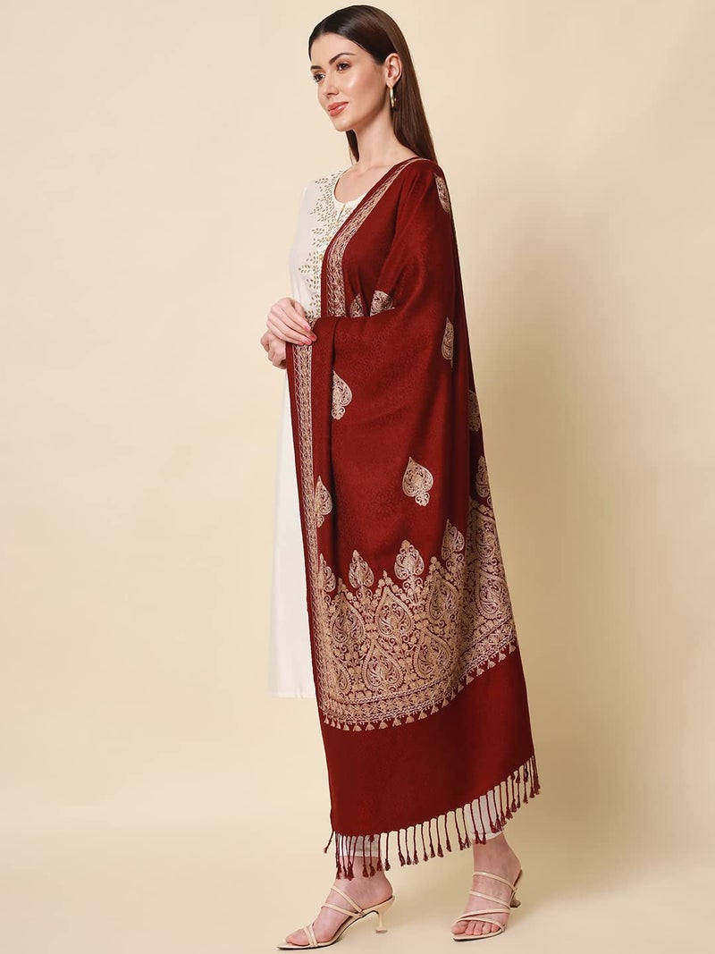 Pashmoda Women Shalimaar Kashmiri Aari Embroidery Stole (Size: 71X203 CM) - Image 5