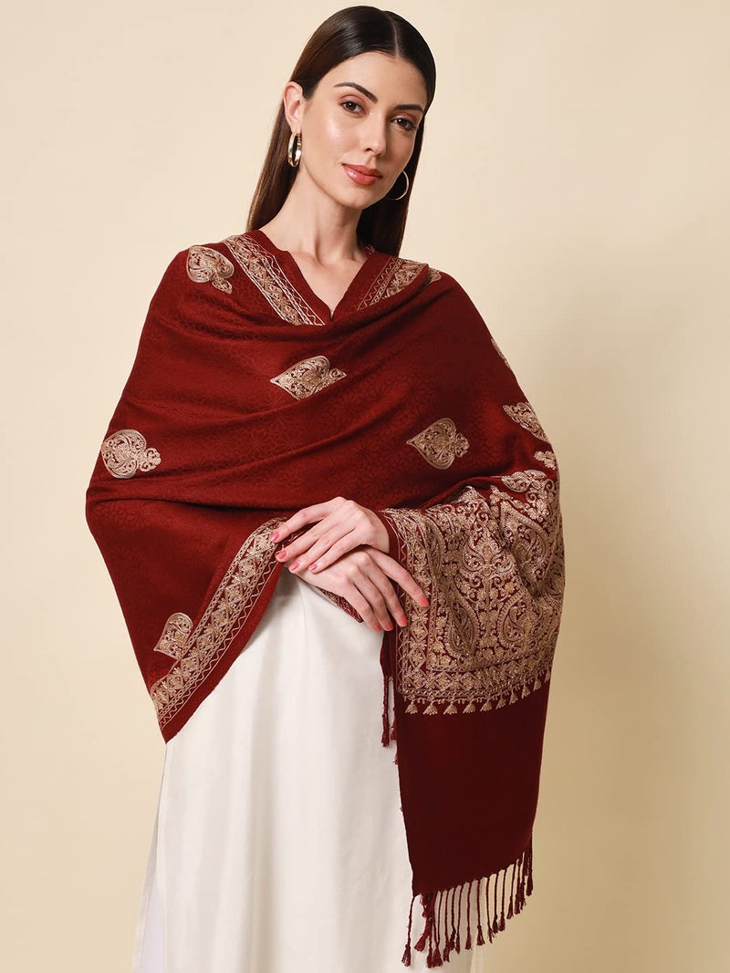 Pashmoda Women Shalimaar Kashmiri Aari Embroidery Stole (Size: 71X203 CM) - Image 2