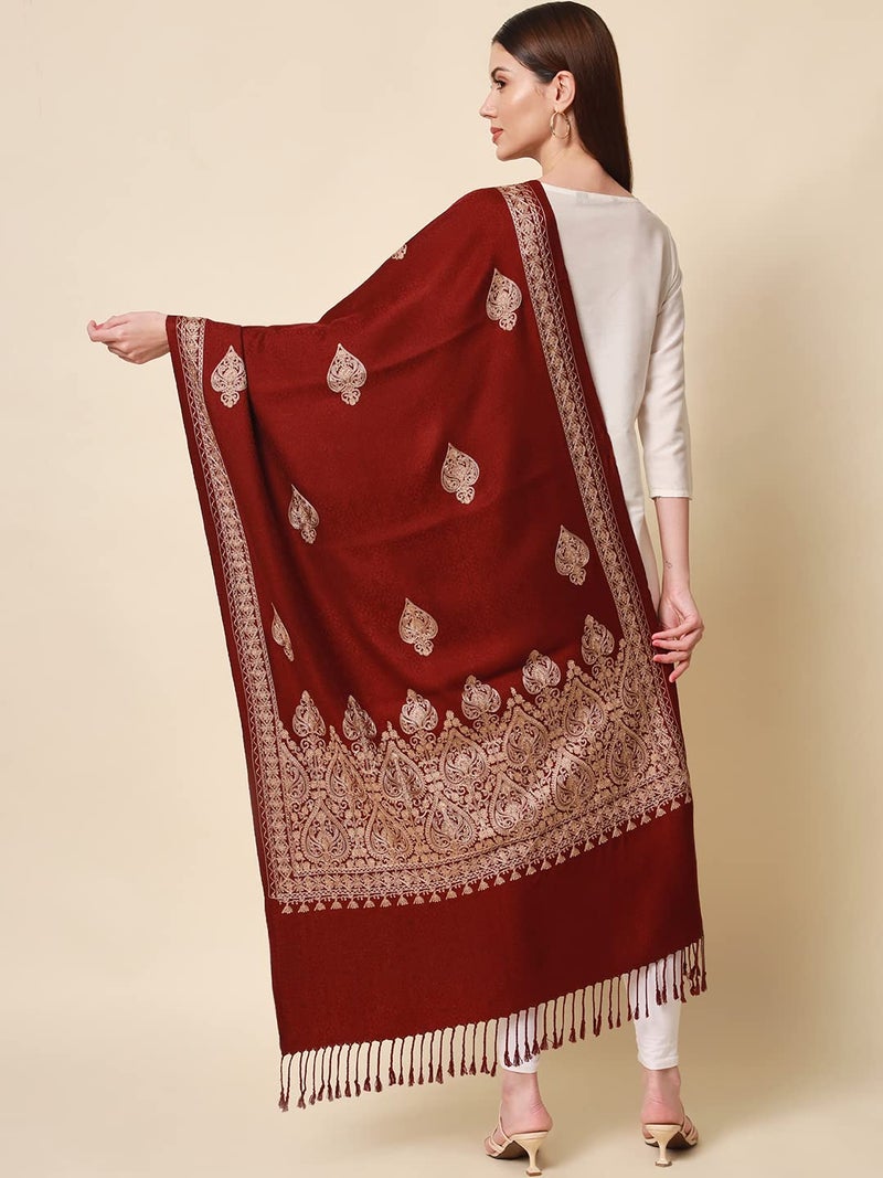 Pashmoda Women Shalimaar Kashmiri Aari Embroidery Stole (Size: 71X203 CM) - Image 4