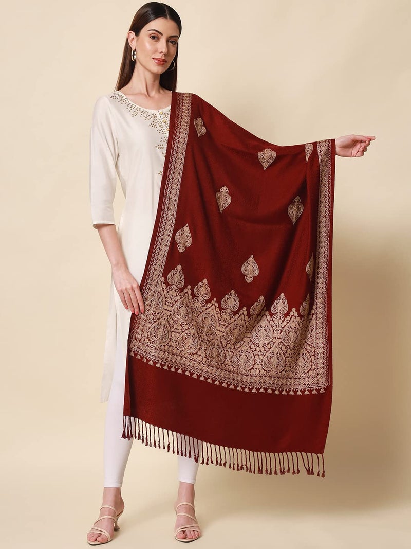 Pashmoda Women Shalimaar Kashmiri Aari Embroidery Stole (Size: 71X203 CM) - Image 3