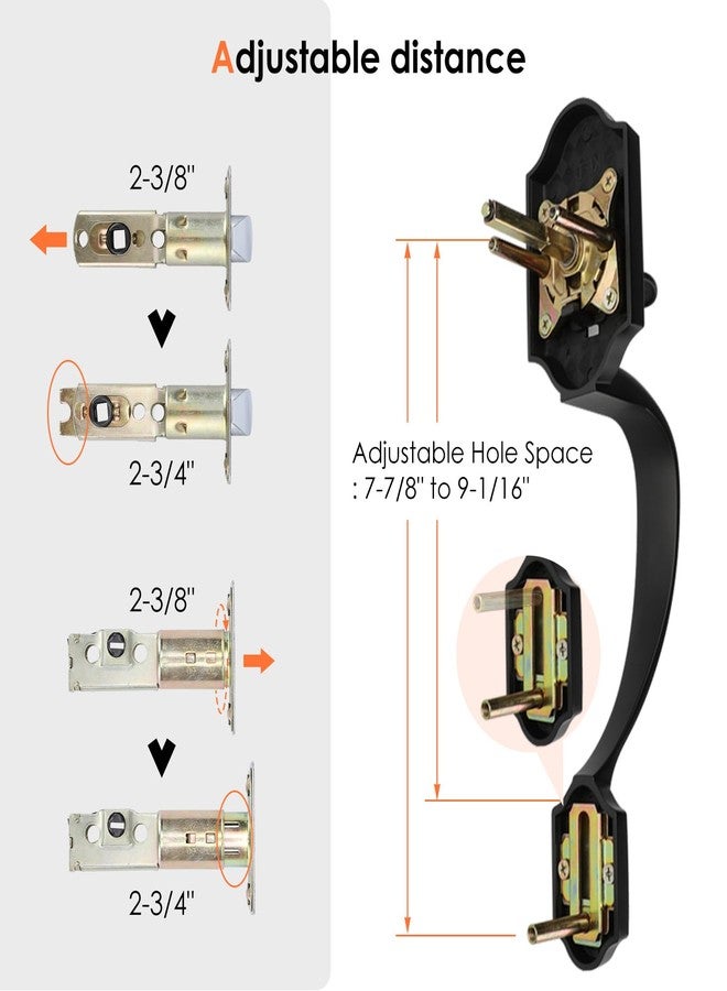 Haidms Matte Black Front Door Handle and Deadbolt Set, Front Door Lock Set, Entry Door Locksets with Deadbolt Single Cylinder, Exterior Door Handle with Reversible Handle Lever - Image 3