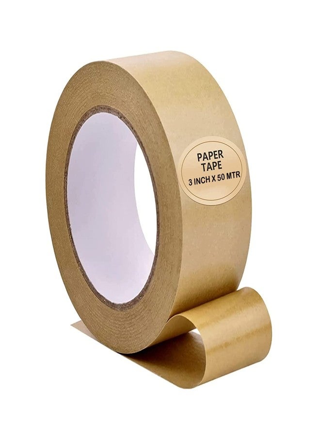 AIPL Brown Kraft Paper Tape 2 Inches x 50 Meter Writable Non-Coated Surface for Sealing and Packaging Use Eco-Friendly and Recyclable Easy-to-Tear (Non-Printed) - Image 1