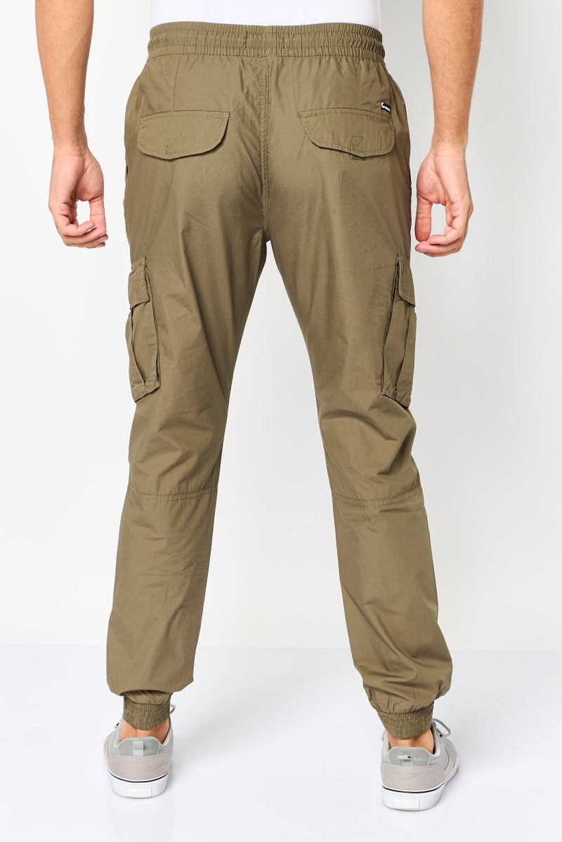 Threadbare Men Regular Fit Plain Cargo Pants, Khaki - Image 4