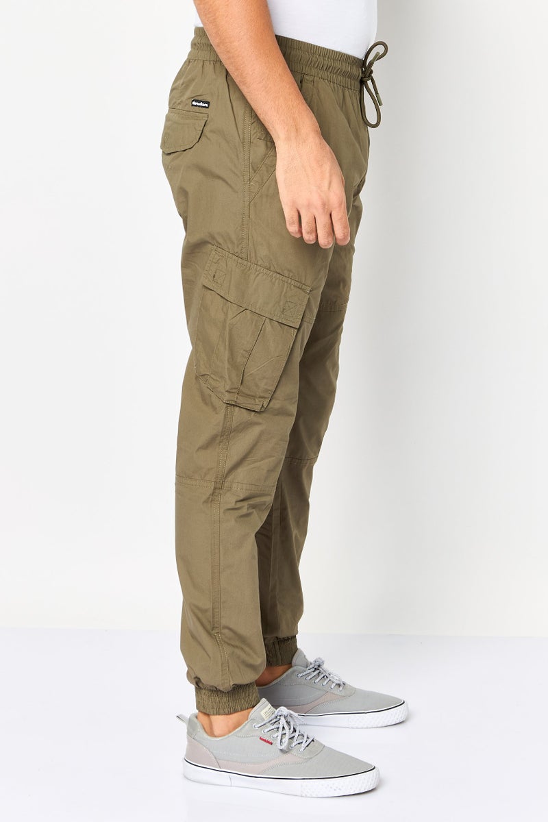 Threadbare Men Regular Fit Plain Cargo Pants, Khaki - Image 3