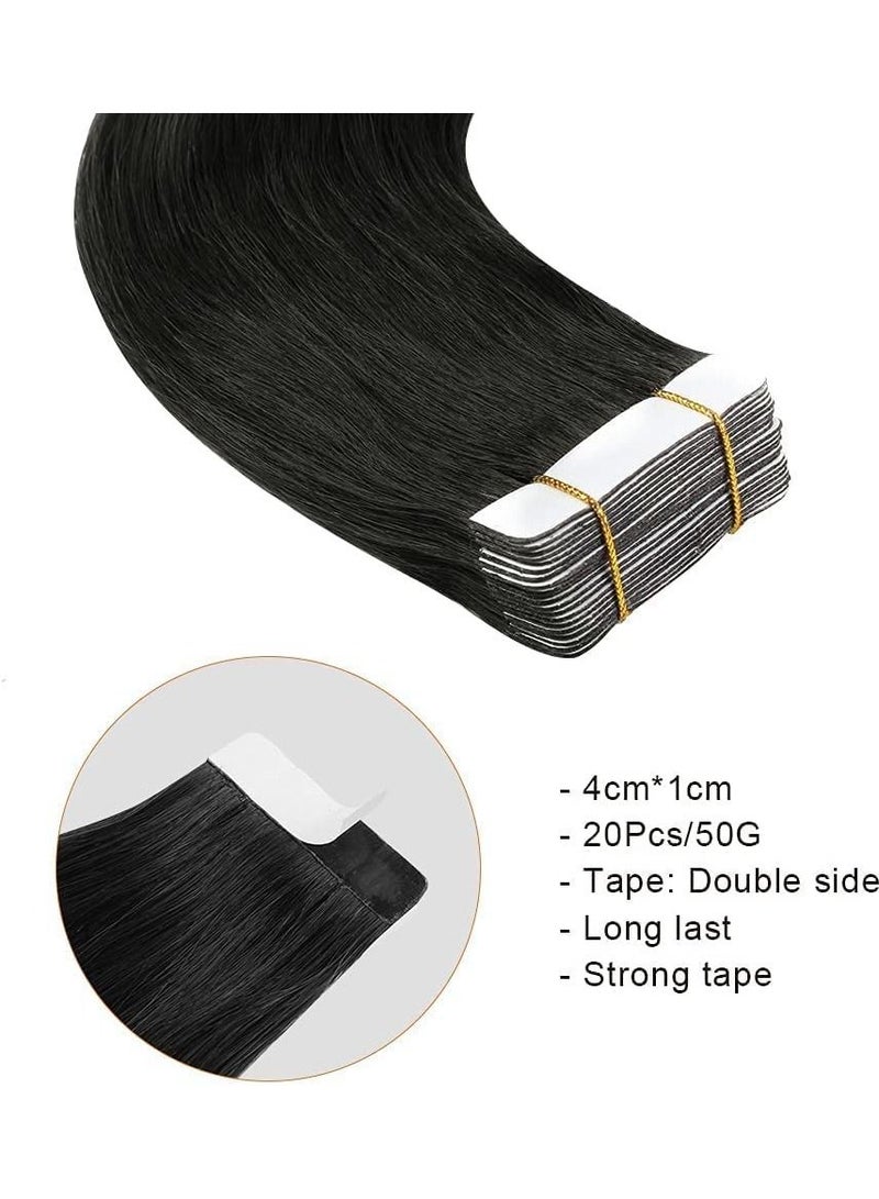 إستيل شريط Estelle غير مرئي في وصلات الشعر وصلات شعر بشري طبيعية 20 قطعة 50 جرام ( #1) - Image 3