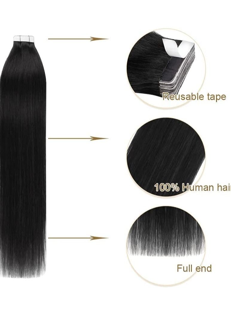 إستيل شريط Estelle غير مرئي في وصلات الشعر وصلات شعر بشري طبيعية 20 قطعة 50 جرام ( #1) - Image 2