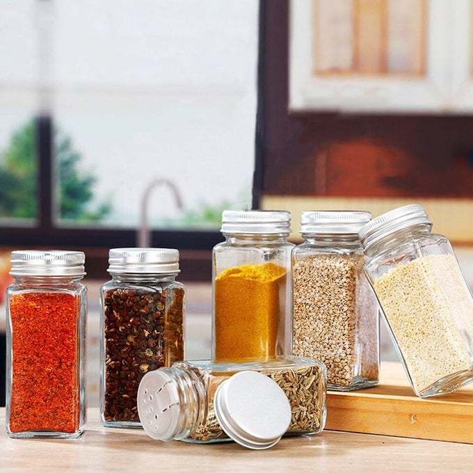 120 ML GLASS SPICE JARS WITH LIDSSPICES SEASONINGS SETS ORGANIZER SPICE CONTAINERS AIRTIGHT FOOD CANISTERS 12