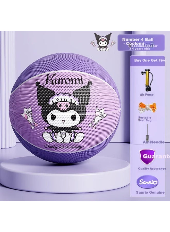 Xixia Kuromi Genuine Basketball For Children, Kindergarten Ages 3-4, Size 4 Elementary School Students' Special Blue Ball, Professional Training Durable Basketball