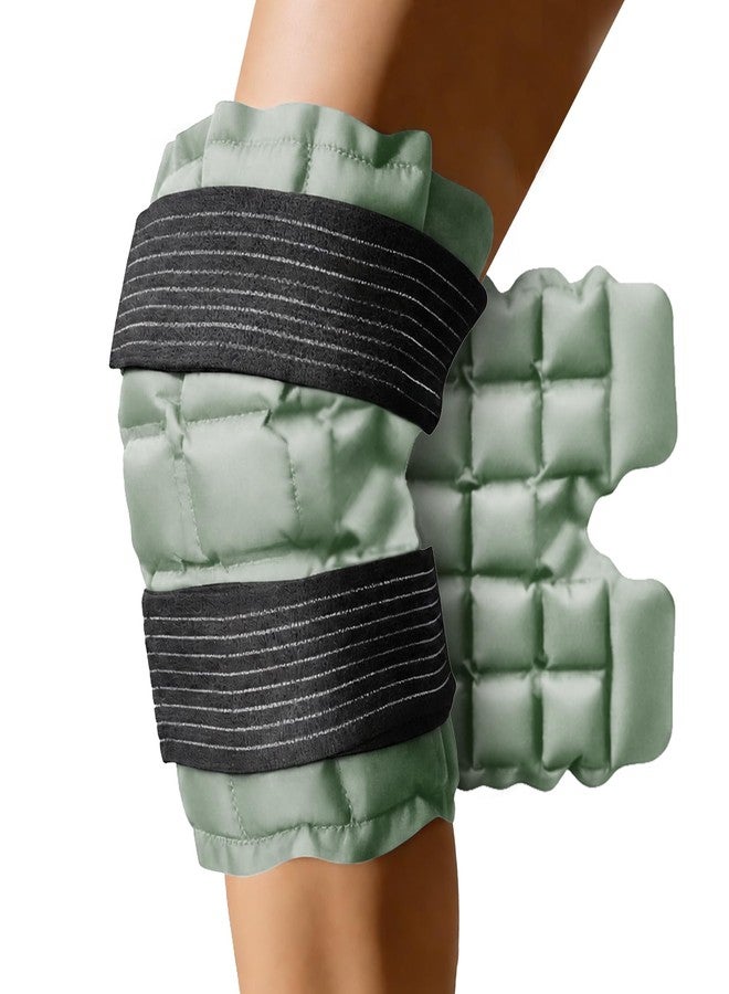 WORLD-BIO Ice Packs for Injuries Reusable, Knee Ice Pack Wrap with Straps, Gel Ice Wrap for Leg Pain Relief, Hot & Cold Compress Therap for Swelling, Water Soak Needed, Green, 1pack - Image 1