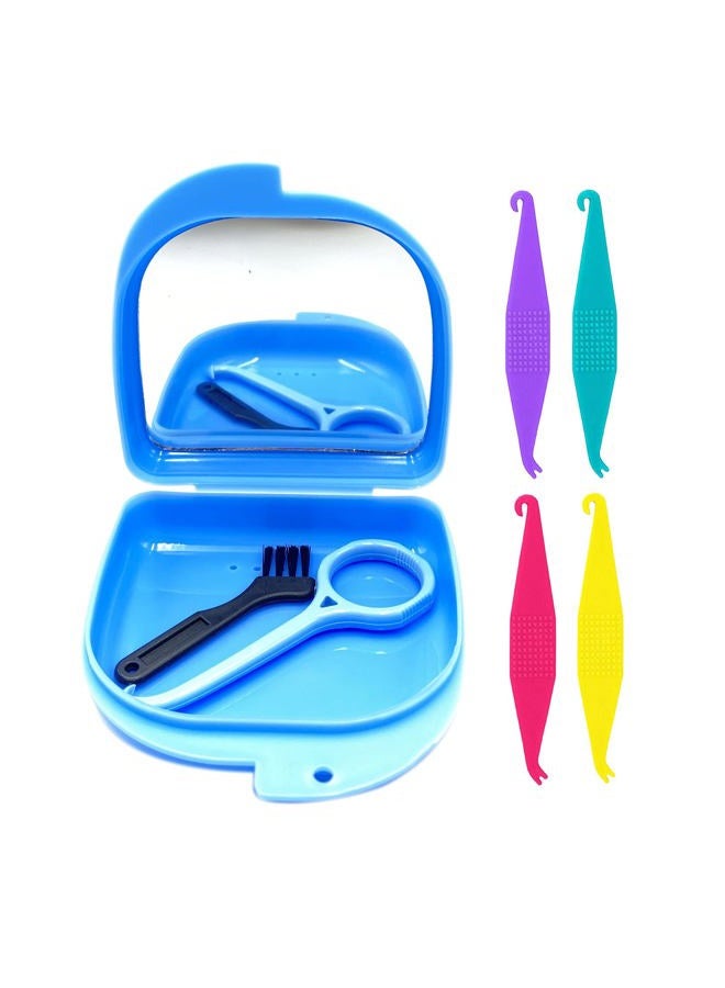 HRASY Oral Care Disassembly Kit/7pcs Including 1 Retainer Case With Mirror and Vent Holes | 1 Aligner Remover Tool | 4 Elastic Rubber Bands Placers | 1 Cleaning Brush (White) - Image 1