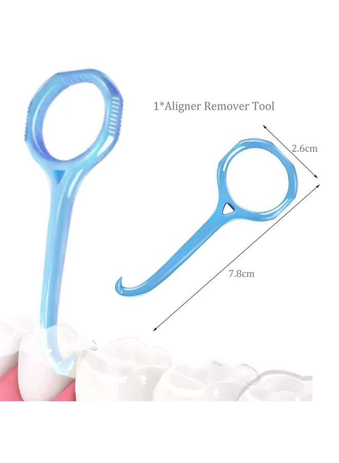 HRASY Oral Care Disassembly Kit/7pcs Including 1 Retainer Case With Mirror and Vent Holes | 1 Aligner Remover Tool | 4 Elastic Rubber Bands Placers | 1 Cleaning Brush (White) - Image 3