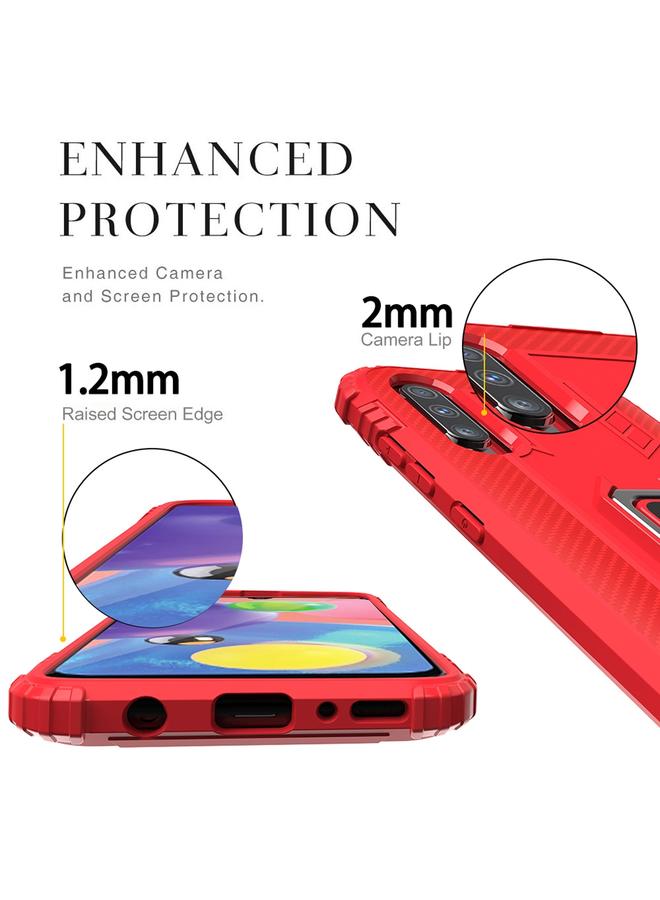 The Bros Case For Galaxy A70 Carbon Fiber Protective Case with 360 Degree Rotating Ring Holder - Image 4
