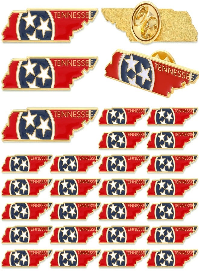 Equsion 25 Pcs USA State Lapel Pins Bulk Texas California Florida Tennessee South Carolina Patriotic Traveler Souvenir Gifts(1.38 x 0.47 Inches,Tennessee) - Image 1