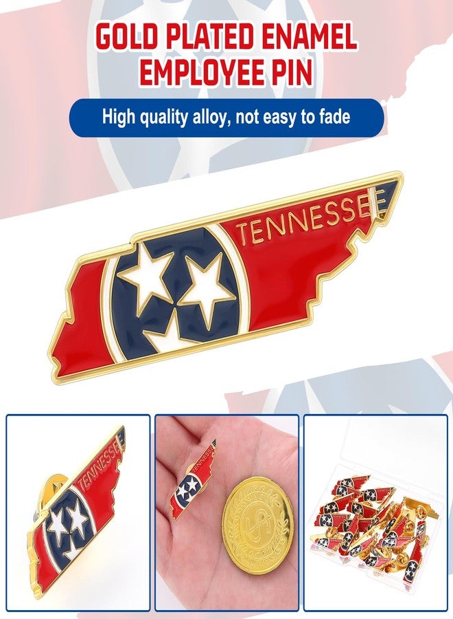 Equsion 25 Pcs USA State Lapel Pins Bulk Texas California Florida Tennessee South Carolina Patriotic Traveler Souvenir Gifts(1.38 x 0.47 Inches,Tennessee) - Image 3
